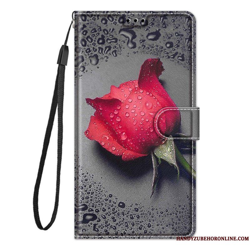 Folio-fodral Samsung Galaxy M23 5G Rosor Med Snodd