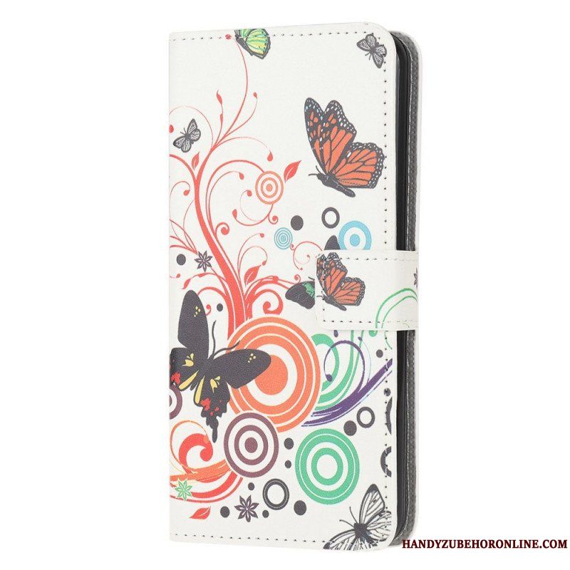 Folio-fodral Samsung Galaxy M53 5G Färgglada Fjärilar