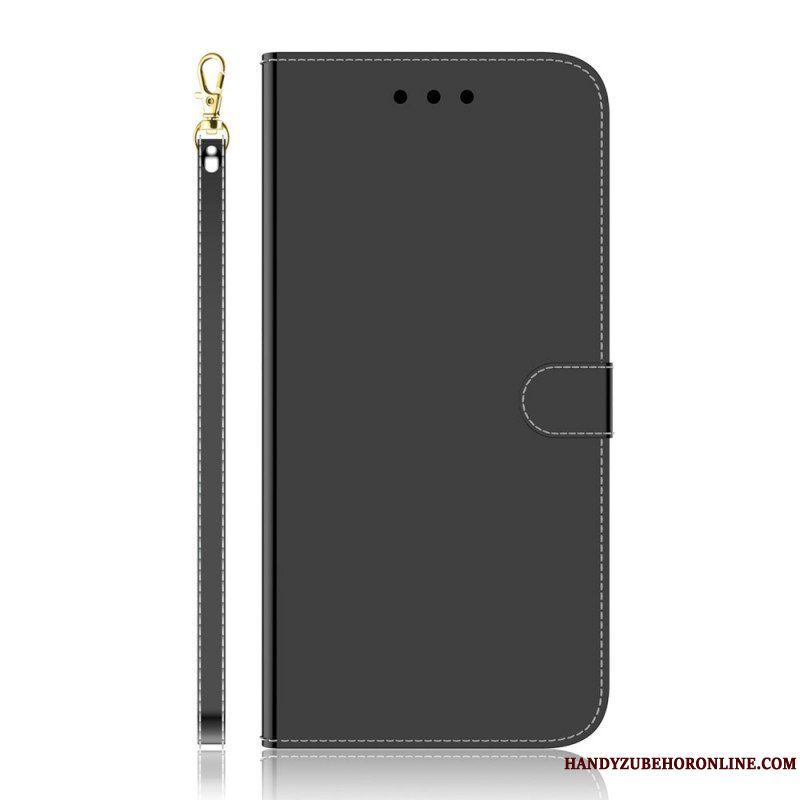 Folio-fodral Samsung Galaxy S22 Plus 5G Spegelskydd I Konstläder