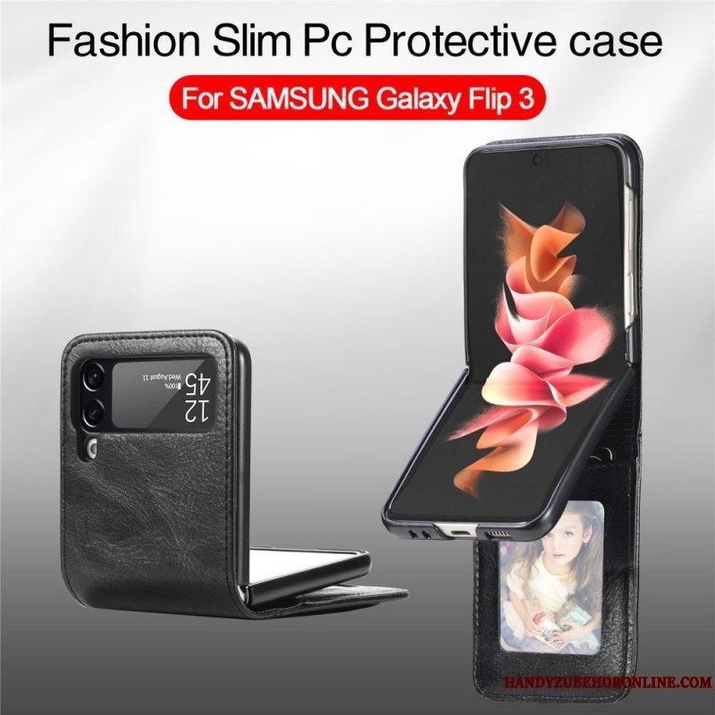 Folio-fodral Skal Samsung Galaxy Z Flip 3 5G Plånboksfodral Läderfodral Stil Läderplånbok