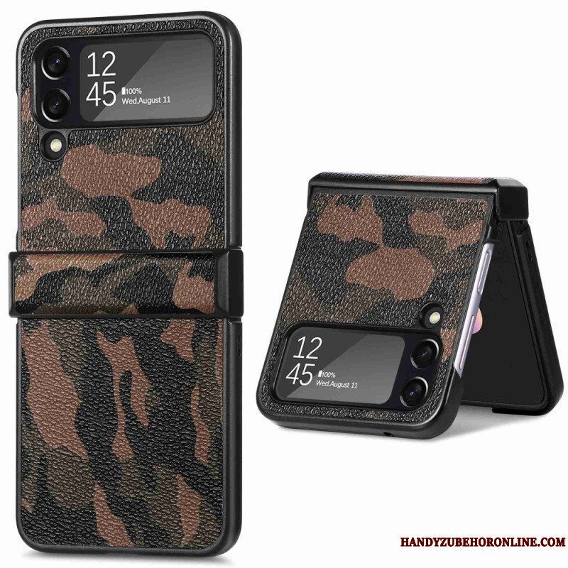 Folio-fodral Skal Samsung Galaxy Z Flip 4 Läderfodral Militärt Kamouflage