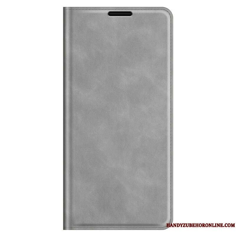 Folio-fodral iPhone 13 Pro Max Läderfodral Silke Mjukt Läder Effekt