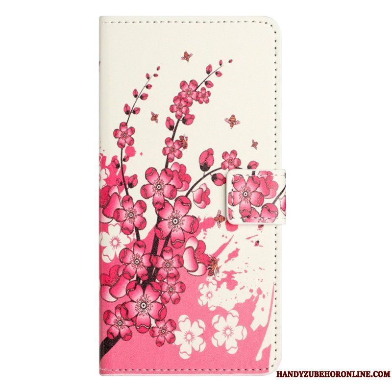 Folio-fodral iPhone 15 Plus Tropiska Blommor