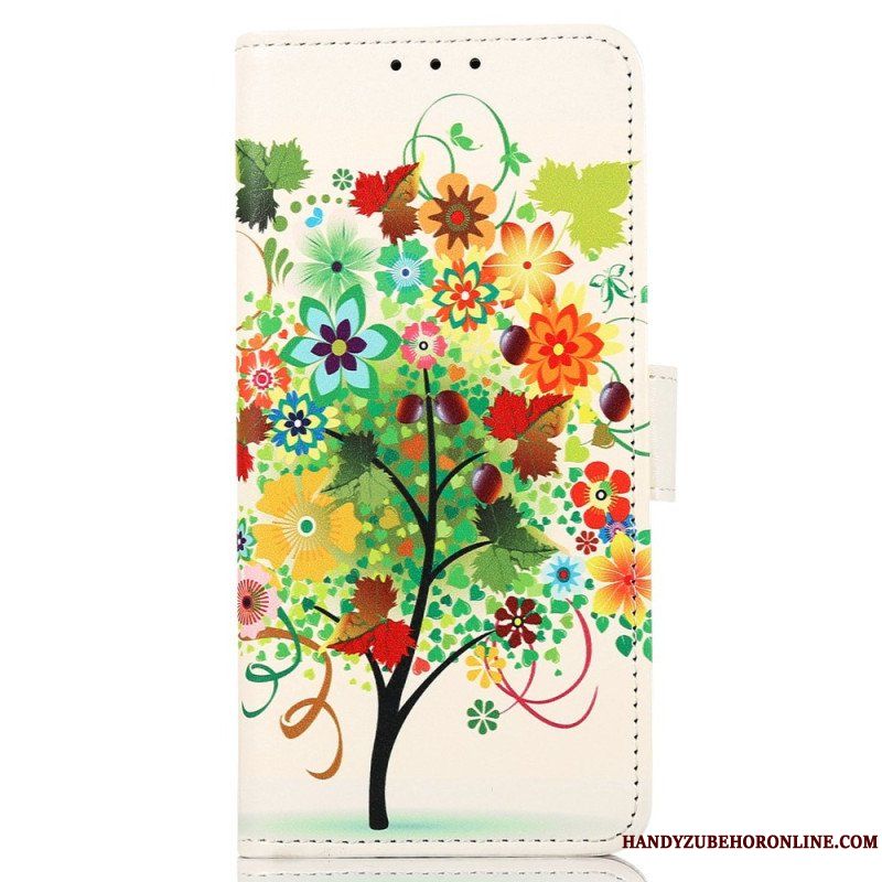Läderfodral Samsung Galaxy M13 Blommande Träd