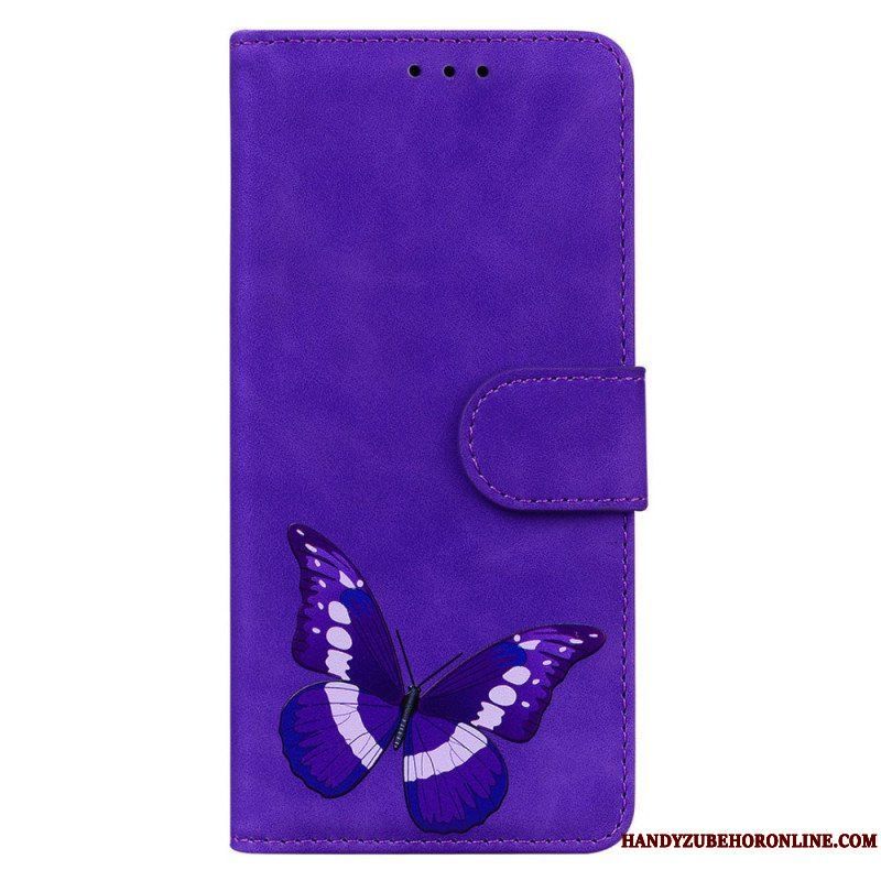 Läderfodral iPhone 15 Plus Fjäril I Läderimitation
