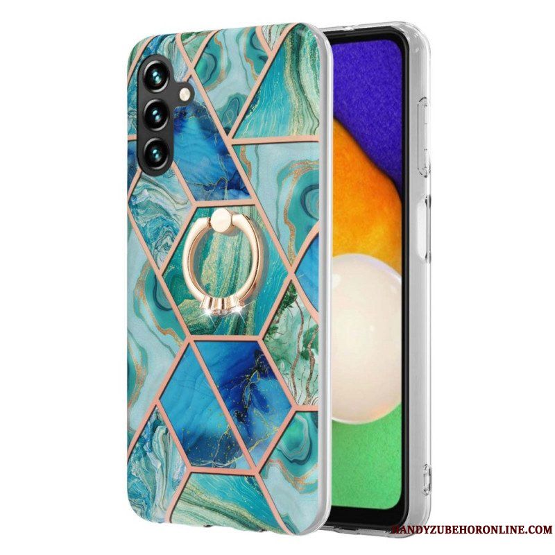 Mobilskal Samsung Galaxy A13 5G / A04s Geometrisk Marmor Med Ringstöd
