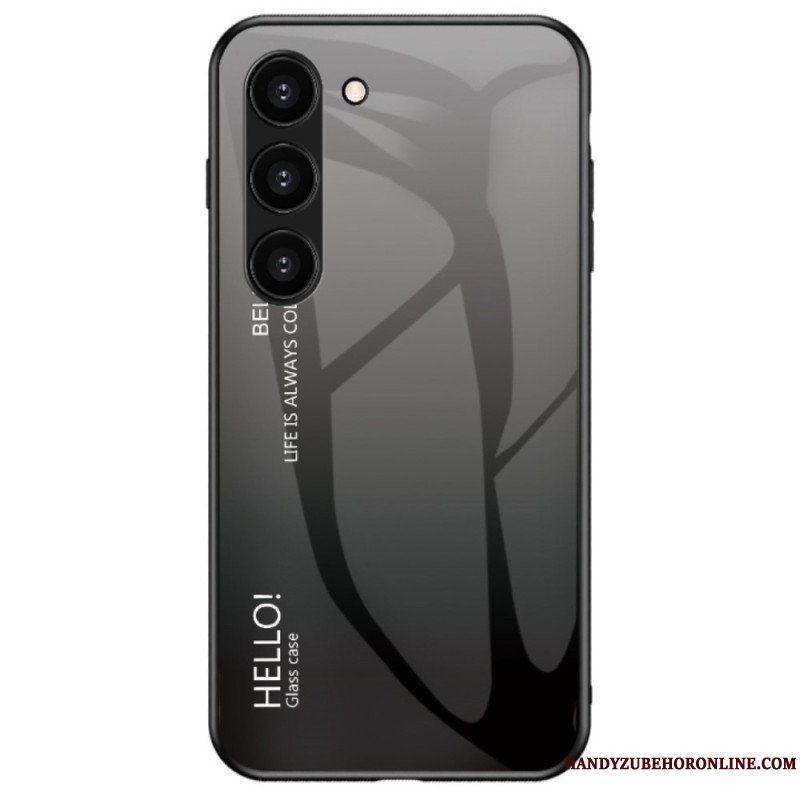 Mobilskal Samsung Galaxy S23 Plus 5G Härdat Glas Hej