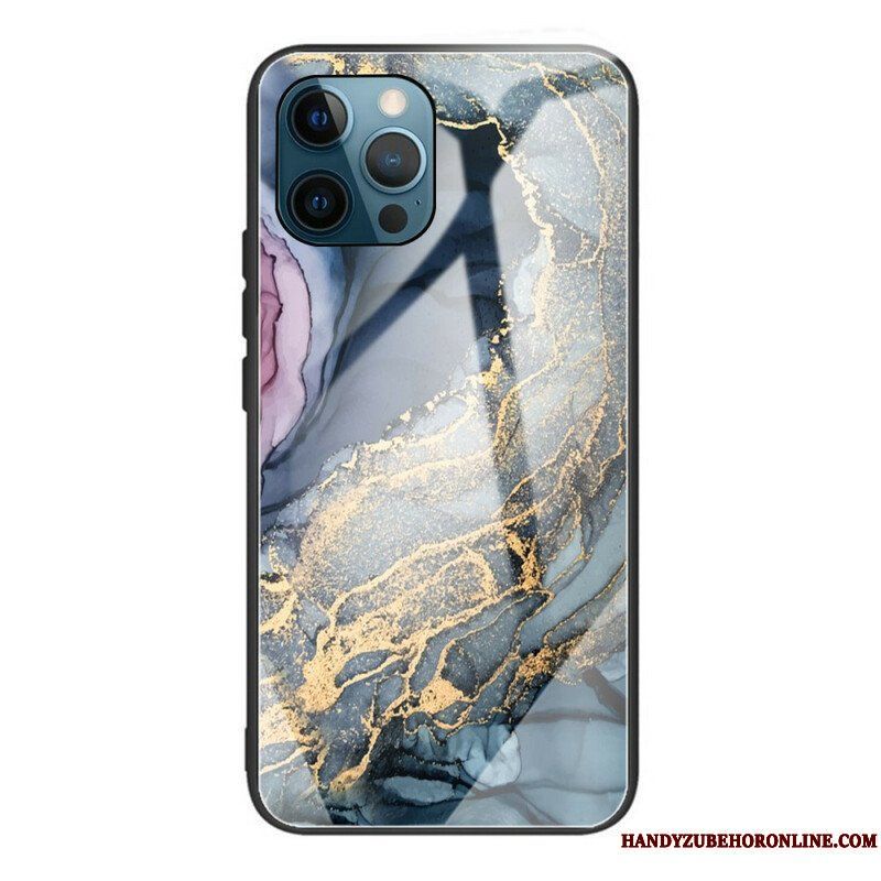 Mobilskal iPhone 13 Pro Marmor Härdat Glas