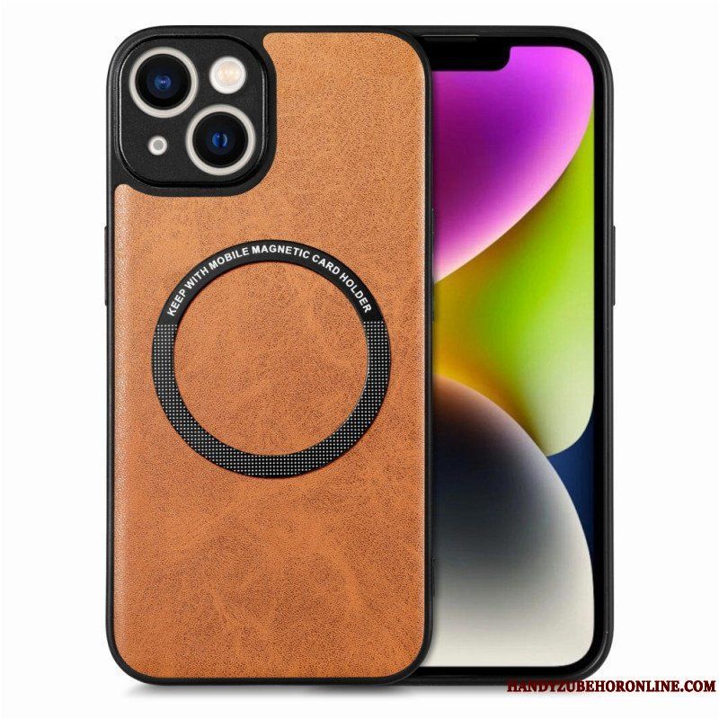Mobilskal iPhone 15 Plus Lädereffekt Magsafe-kompatibel