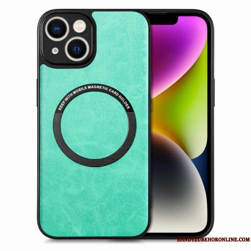 Mobilskal iPhone 15 Plus Lädereffekt Magsafe-kompatibel
