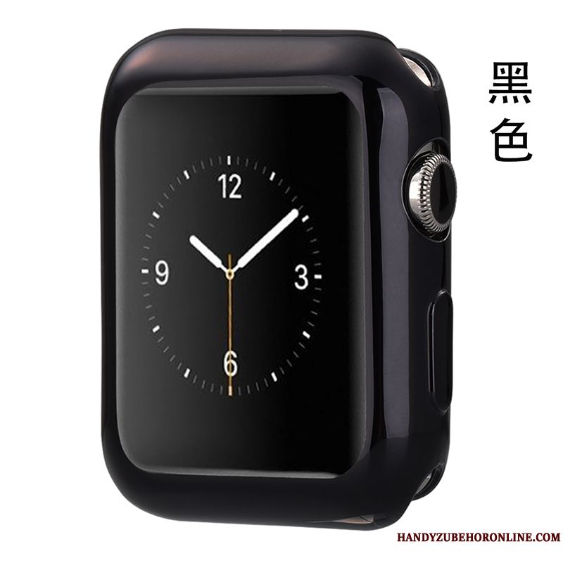 Skal Apple Watch Series 2 Silikon Plating Tunn, Fodral Apple Watch Series 2 Skydd Svart Fallskydd