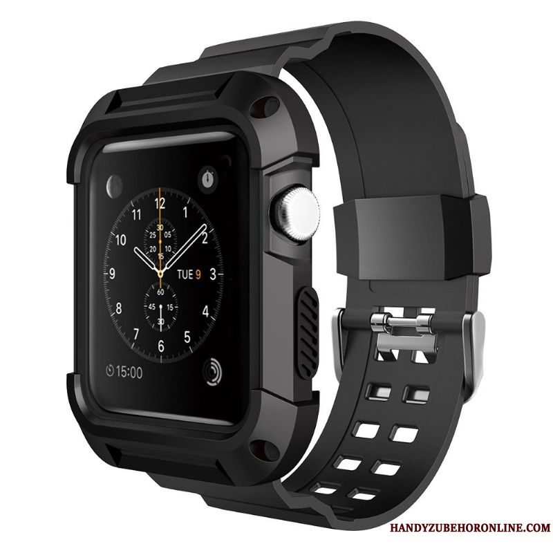 Skal Apple Watch Series 3 Silikon Sport Trend, Fodral Apple Watch Series 3 Skydd Röd Personlighet