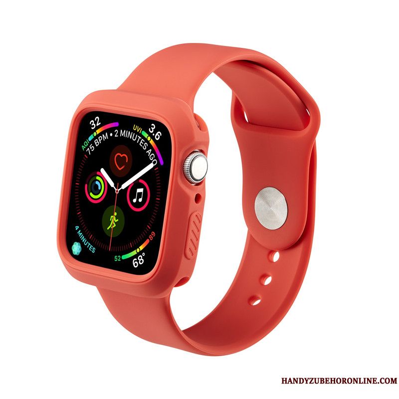 Skal Apple Watch Series 4 Påsar Trend Sport, Fodral Apple Watch Series 4 Silikon Impermeabel Röd