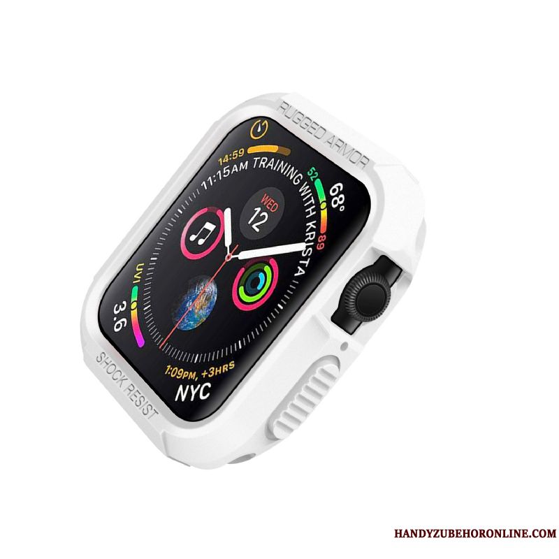 Skal Apple Watch Series 4 Silikon Vit Fallskydd, Fodral Apple Watch Series 4 Skydd