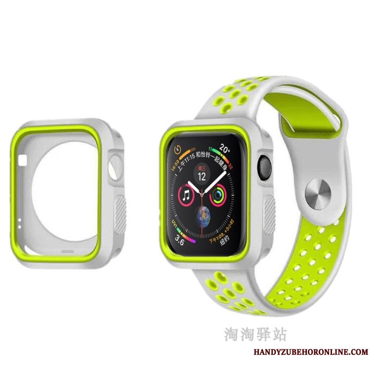 Skal Apple Watch Series 5 Mjuk Andningsbar Sport, Fodral Apple Watch Series 5 Silikon Röd Fallskydd