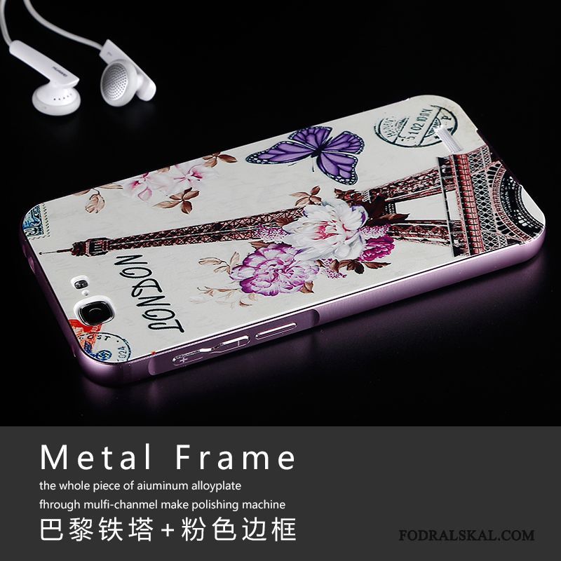 Skal Huawei Ascend G7 Metall Rosa Frame, Fodral Huawei Ascend G7 Telefon