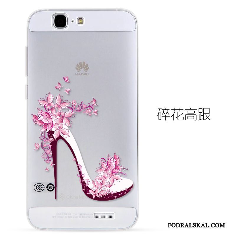 Skal Huawei Ascend G7 Mjuk Blå Transparent, Fodral Huawei Ascend G7 Lättnad Telefon