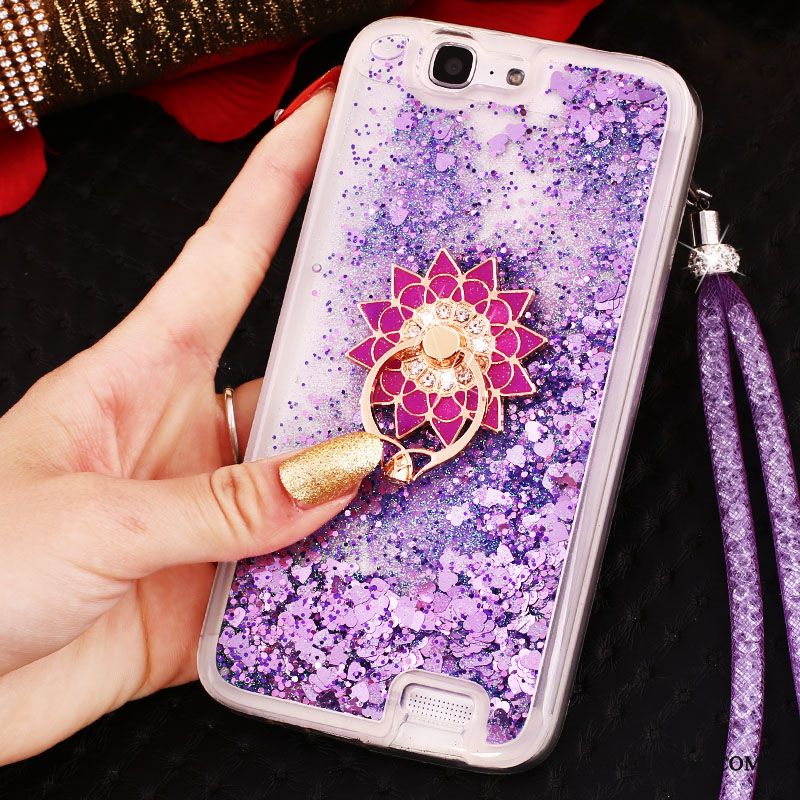 Skal Huawei Ascend G7 Strass Trend Ring, Fodral Huawei Ascend G7 Skydd Purpur Tunn