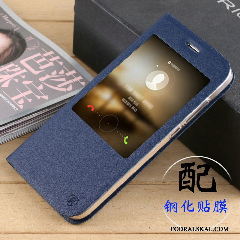 Skal Huawei G7 Plus Läderfodral Telefon Mörkblå, Fodral Huawei G7 Plus Täcka
