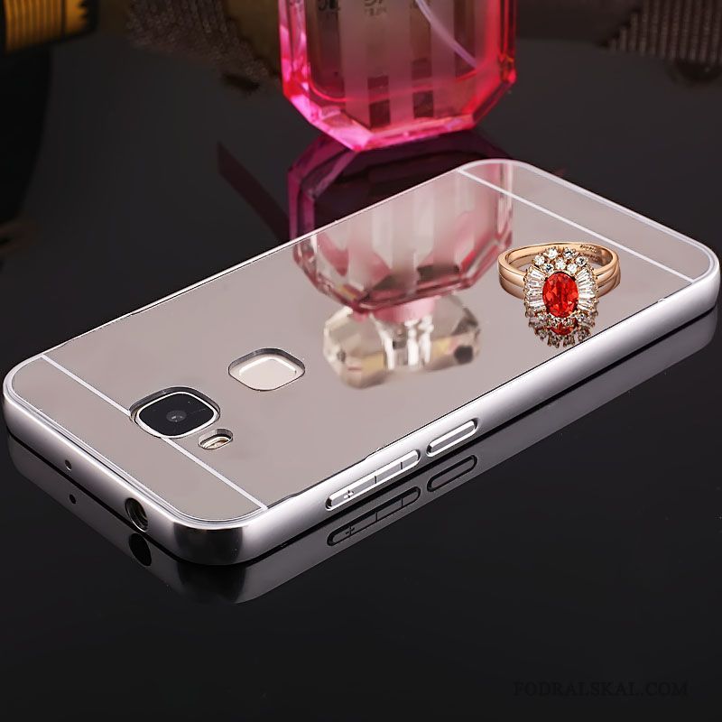 Skal Huawei G7 Plus Metall Kristall Spegel, Fodral Huawei G7 Plus Skydd Telefon Rosa