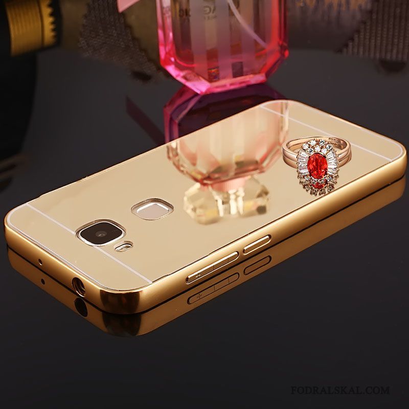 Skal Huawei G7 Plus Metall Kristall Spegel, Fodral Huawei G7 Plus Skydd Telefon Rosa