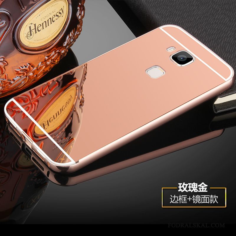 Skal Huawei G7 Plus Metall Telefon Fallskydd, Fodral Huawei G7 Plus Skydd Rosa Frame