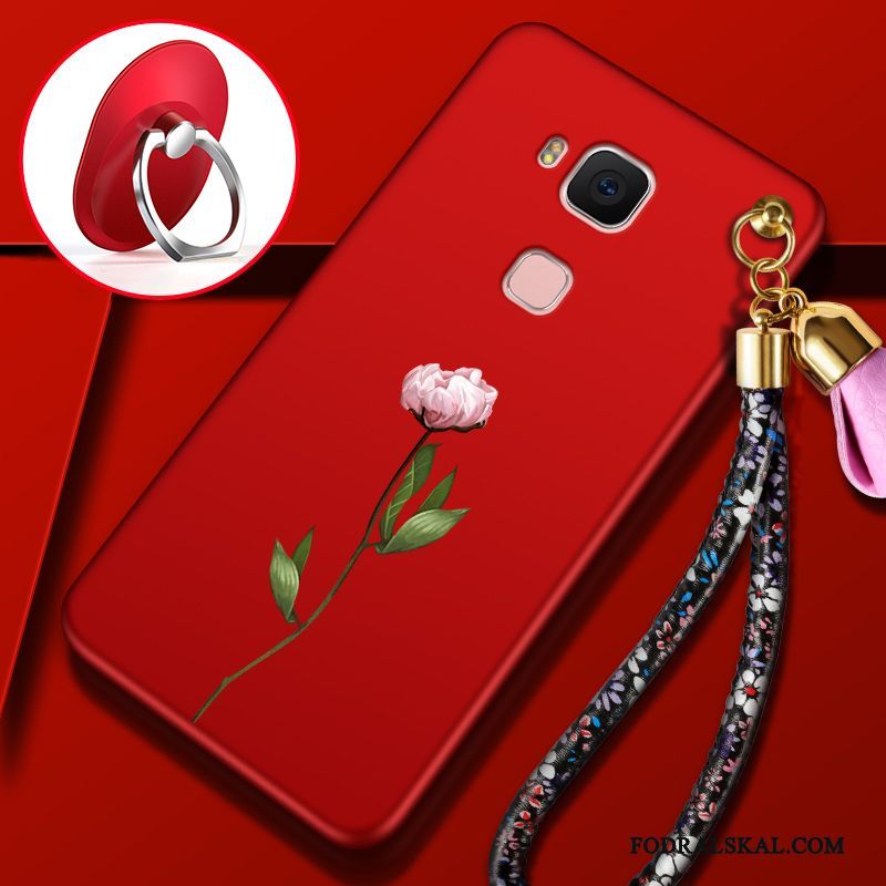 Skal Huawei G7 Plus Mjuk Röd Nubuck, Fodral Huawei G7 Plus Skydd Telefon Fallskydd