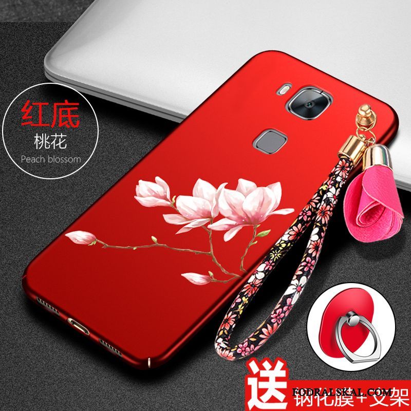 Skal Huawei G7 Plus Skydd Fallskydd Röd, Fodral Huawei G7 Plus Påsar Telefon Nubuck