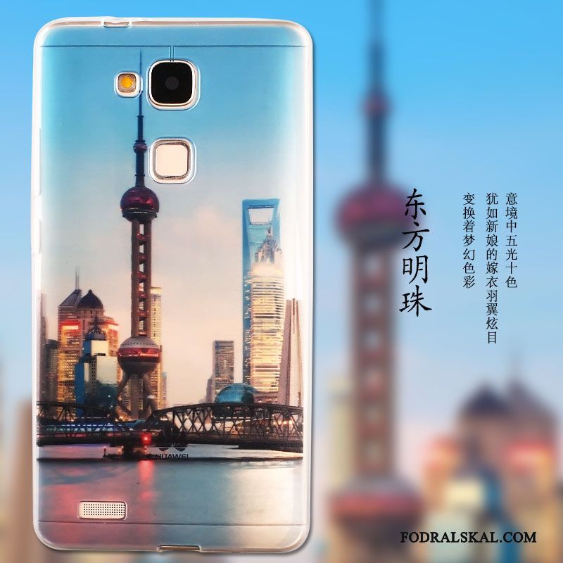 Skal Huawei G7 Plus Skydd Fallskyddtelefon, Fodral Huawei G7 Plus Mjuk Blå