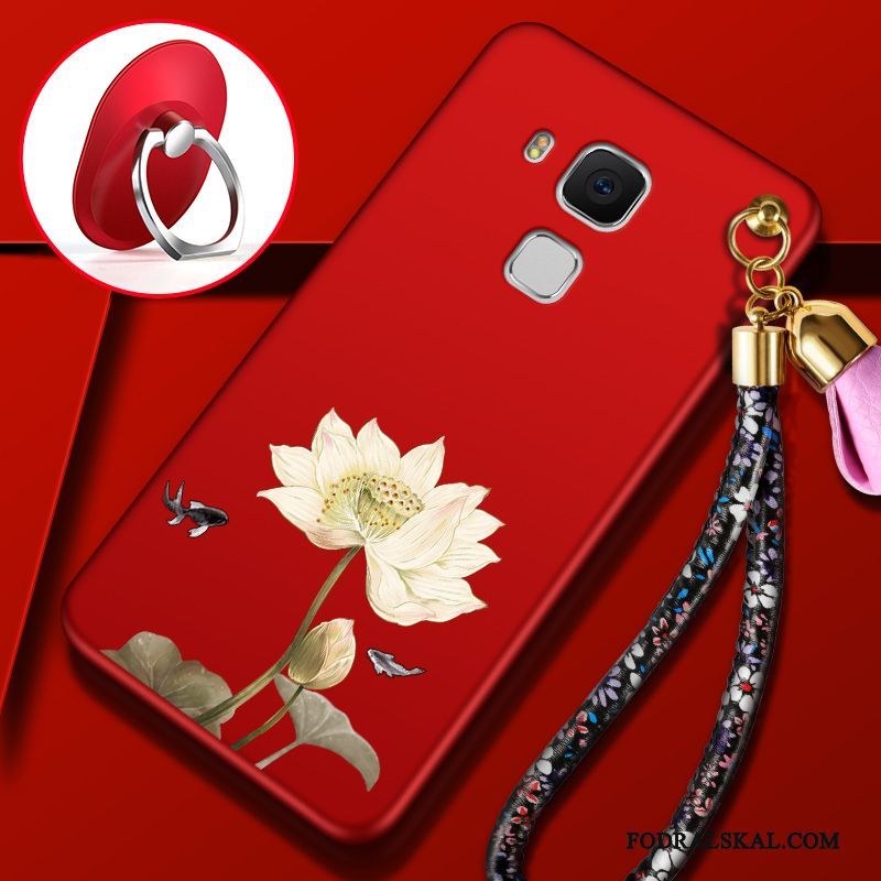 Skal Huawei G9 Plus Mjuk Nubuck Fallskydd, Fodral Huawei G9 Plus Kreativa Telefon Röd