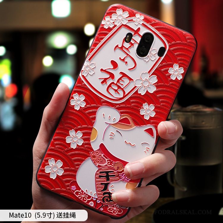 Skal Huawei Mate 10 Kreativa Personlighet Röd, Fodral Huawei Mate 10 Mjuk Rikedomtelefon