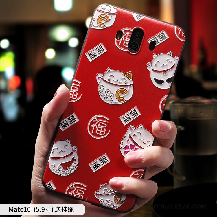 Skal Huawei Mate 10 Kreativa Personlighet Röd, Fodral Huawei Mate 10 Mjuk Rikedomtelefon