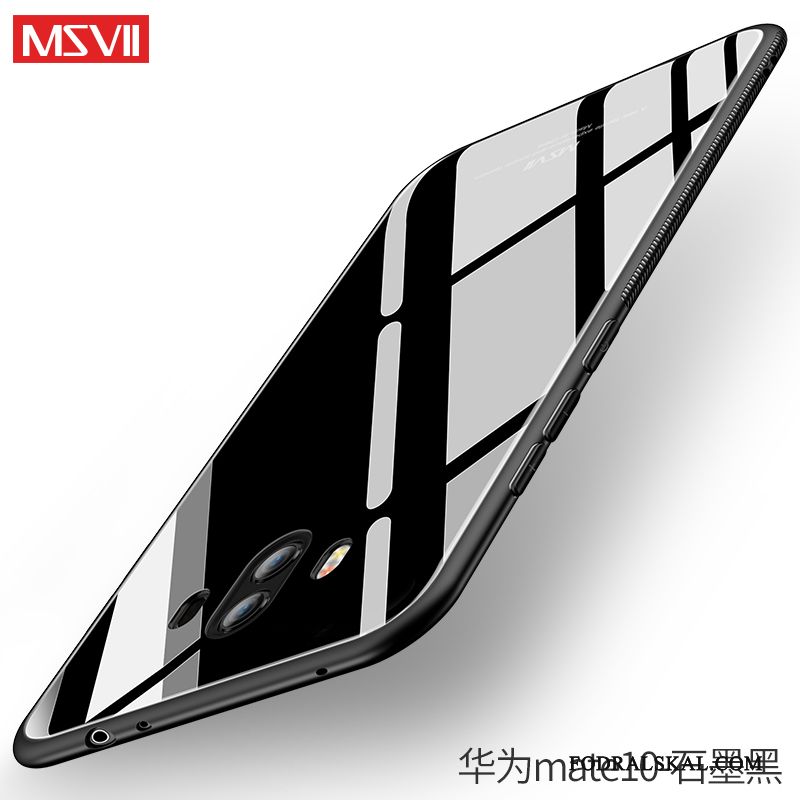 Skal Huawei Mate 10 Mjuk Telefon Tunn, Fodral Huawei Mate 10 Silikon Vit Härdat Glas