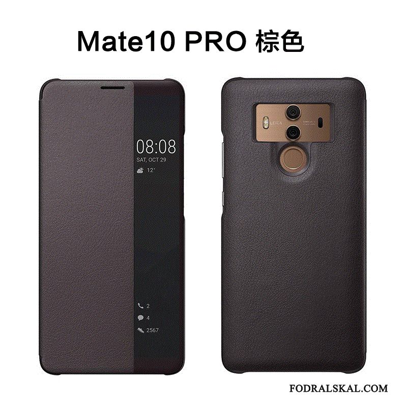 Skal Huawei Mate 10 Pro Läderfodral Fallskyddtelefon, Fodral Huawei Mate 10 Pro Täcka