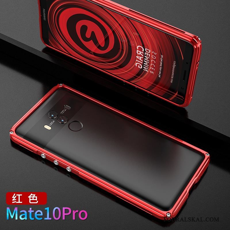 Skal Huawei Mate 10 Pro Metall Telefon Röd, Fodral Huawei Mate 10 Pro Kreativa Personlighet Frame