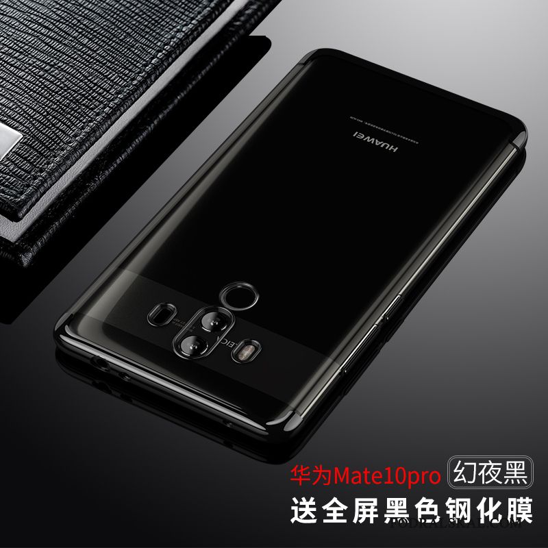 Skal Huawei Mate 10 Pro Mjuk Transparent Trend Varumärke, Fodral Huawei Mate 10 Pro Silikon Plating Blå