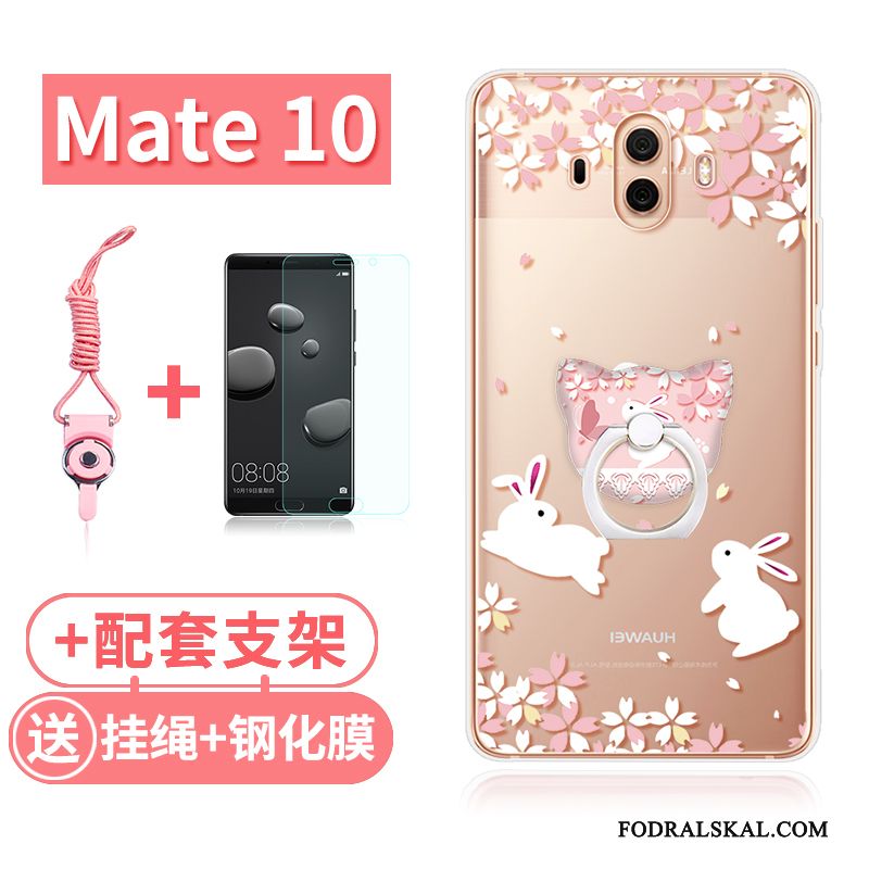 Skal Huawei Mate 10 Påsar Rosa Katt, Fodral Huawei Mate 10 Mjuk Telefon Kanin