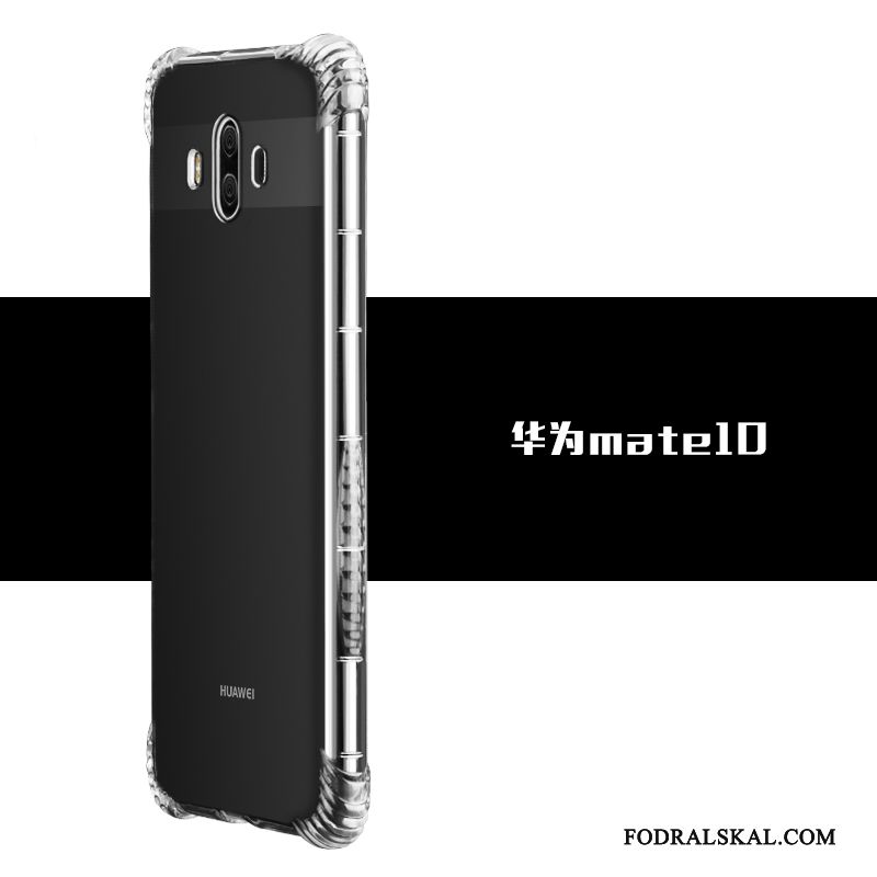 Skal Huawei Mate 10 Silikon Transparenttelefon, Fodral Huawei Mate 10 Mjuk Enkel Guld