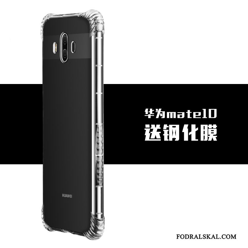 Skal Huawei Mate 10 Silikon Transparenttelefon, Fodral Huawei Mate 10 Mjuk Enkel Guld