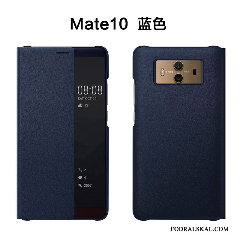 Skal Huawei Mate 10 Täcka Telefon Fallskydd, Fodral Huawei Mate 10 Läderfodral Guld