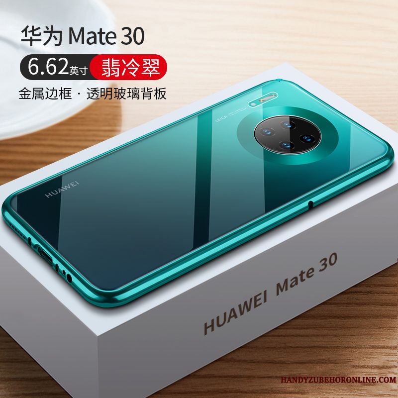 Skal Huawei Mate 30 Metall Glas Trend Varumärke, Fodral Huawei Mate 30 Påsar Telefon Frame