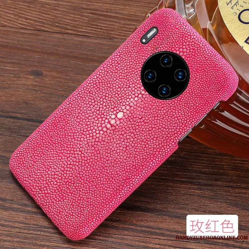 Skal Huawei Mate 30 Pro Påsar Personlighettelefon, Fodral Huawei Mate 30 Pro Läder Röd Pärlor