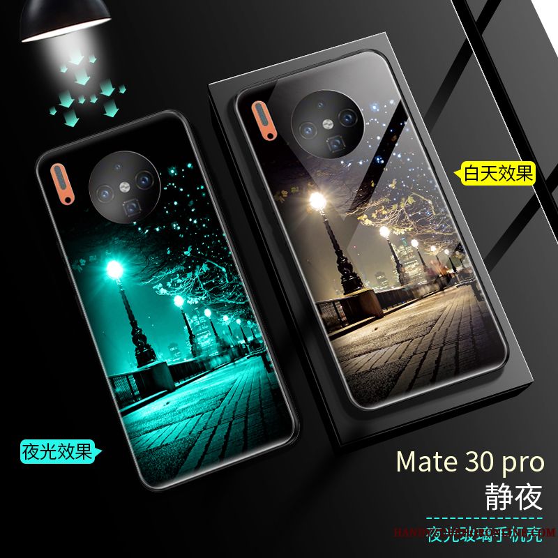 Skal Huawei Mate 30 Pro Påsar Telefon Glas, Fodral Huawei Mate 30 Pro Lysande Svart
