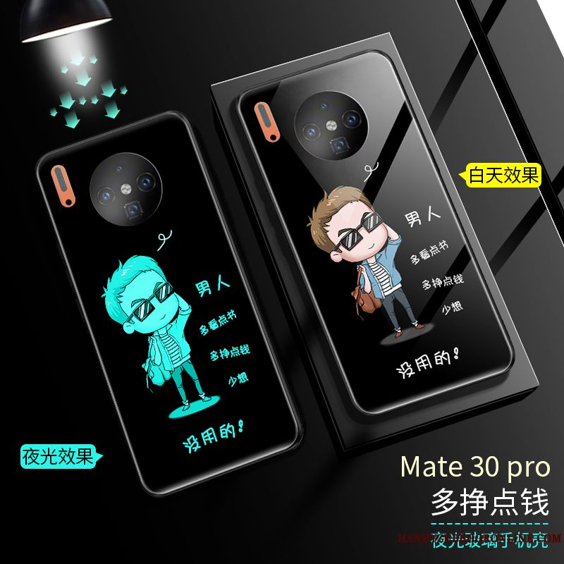 Skal Huawei Mate 30 Pro Påsar Telefon Glas, Fodral Huawei Mate 30 Pro Lysande Svart