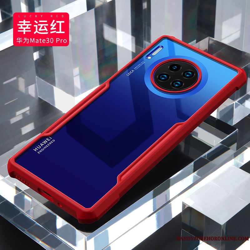 Skal Huawei Mate 30 Pro Påsar Transparenttelefon, Fodral Huawei Mate 30 Pro Skydd Fallskydd Net Red