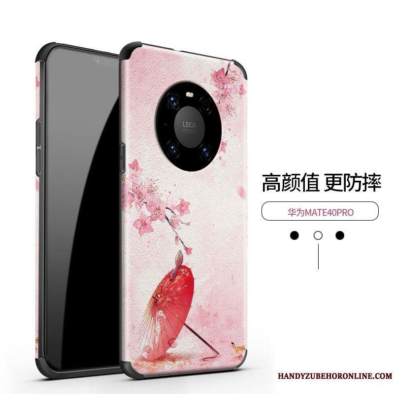Skal Huawei Mate 40 Pro Silikon Telefon Kinesisk Stil, Fodral Huawei Mate 40 Pro Retro Mönster Fallskydd