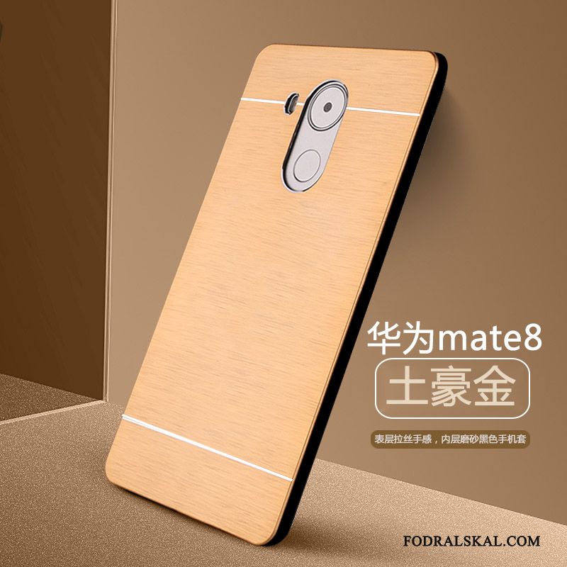 Skal Huawei Mate 8 Kreativa Hårdtelefon, Fodral Huawei Mate 8 Metall Guld Personlighet