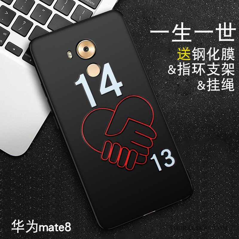 Skal Huawei Mate 8 Lättnad Fallskydd Svart, Fodral Huawei Mate 8 Silikon Hängsmyckentelefon