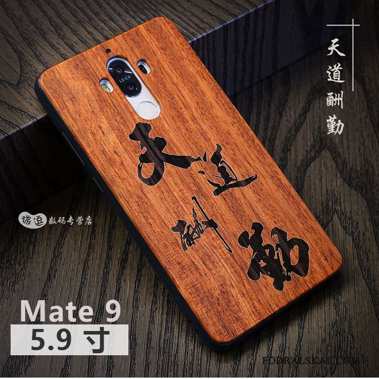 Skal Huawei Mate 9 Lyxiga Telefon Kinesisk Stil, Fodral Huawei Mate 9 Skydd Personlighet Massivt Trä