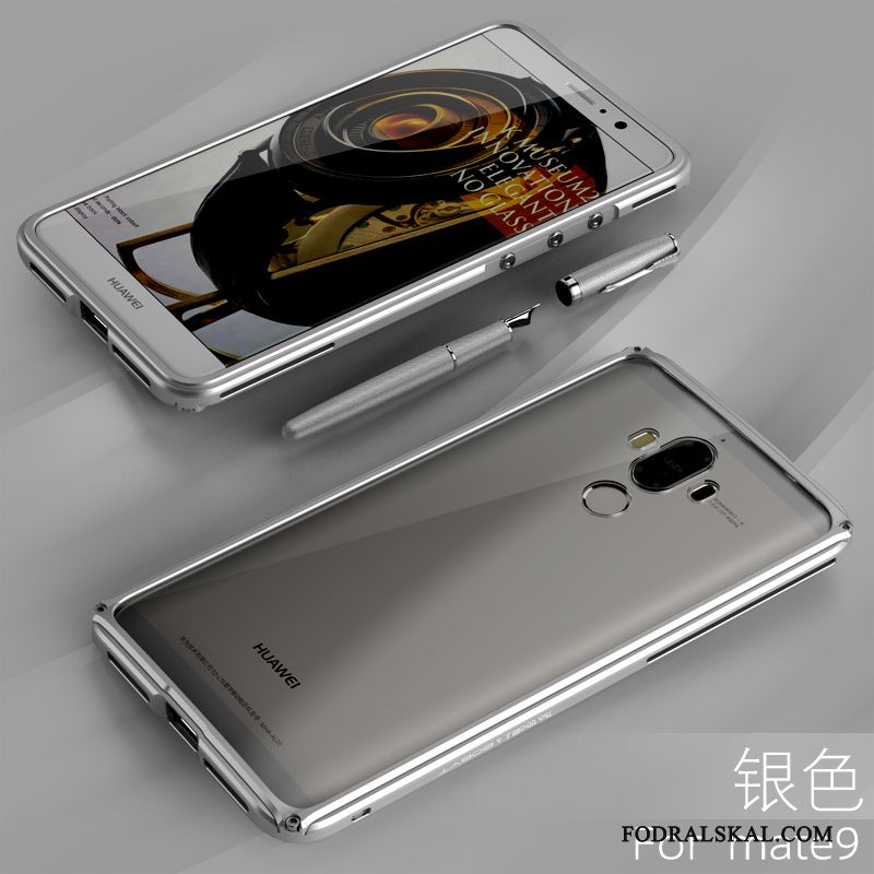 Skal Huawei Mate 9 Metall Frametelefon, Fodral Huawei Mate 9 Skydd Silver